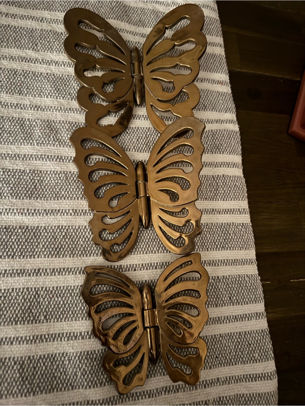Bronze Butterfly Wall Decor Trio - Home Accent plastic.  Vintage.